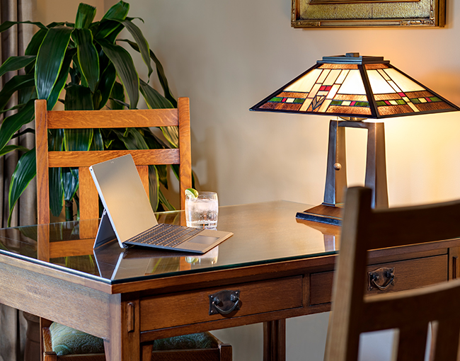 Reserve Room Desk with lamp