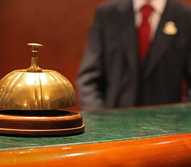 Bell at The Lodge at Torrey Pines concierge service desk where staff are available to assist with small or large requests.
