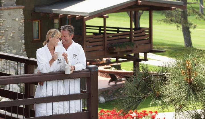 Couple enjoys the view at the world-famous Torrey Pines Golf Course