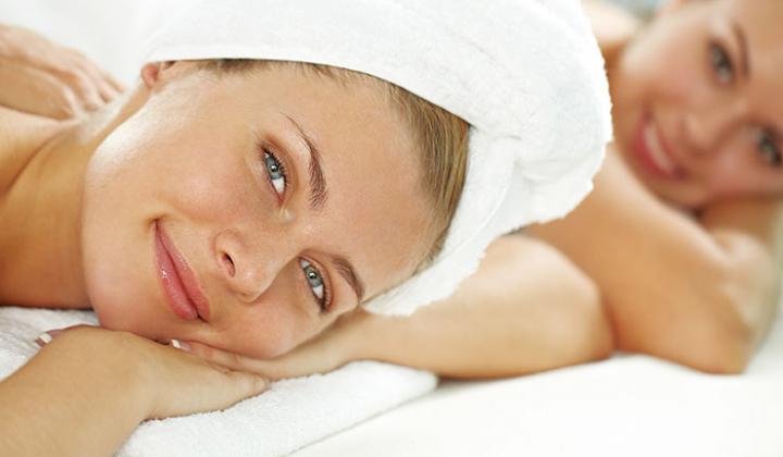 two women on massage tables