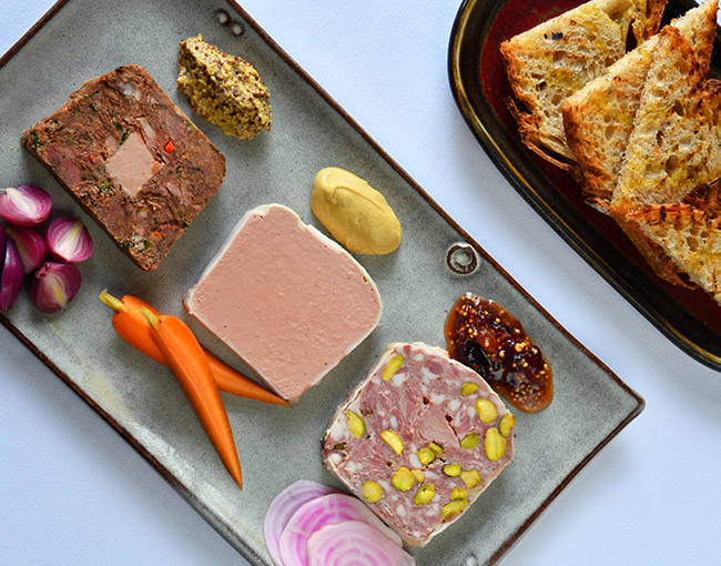 Pâté with artisan bread at ARV