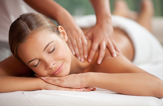 Woman enjoying a massage at the Spa at Torrey Pines