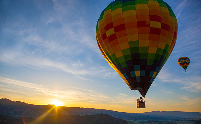 hot air balloon journey above the gorgeous California coastline.