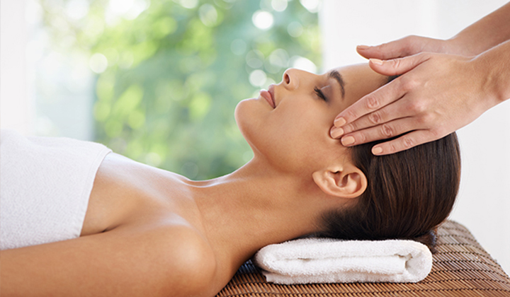 Woman enjoying a massage