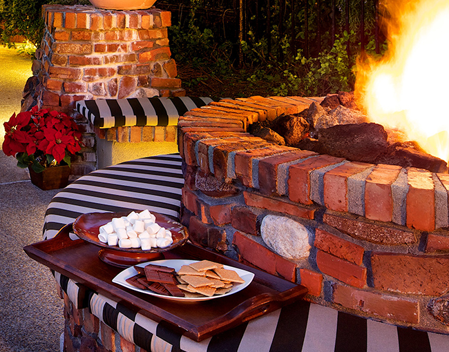 Enjoying S'mores at Hughes Cottage at The Lodge at Torrey Pines