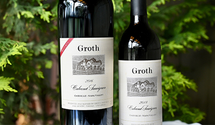 Bottles of Wine from Groth Vineyards and Winery featured at the Signature Wine Dinner at A.R. Valentien in The Lodge at Torrey Pines.