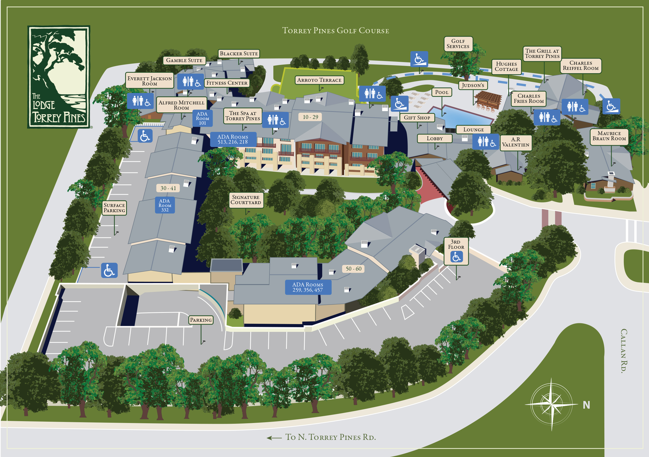 The Lodge Torrey Pines Property Map