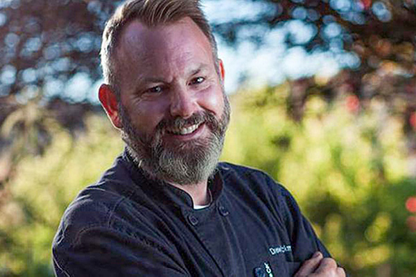 Guest Chef Drew Deckman at Playing with Fire dinner at The Grill at Torrey Pines in La Jolla.