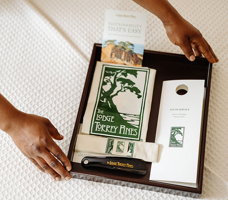 Complimentary amenities at The Lodge at Torrey Pines in La Jolla, CA.
