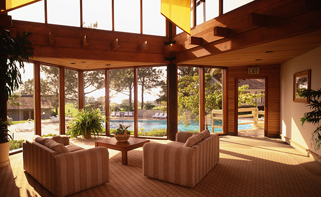 View of the pool from the Inn at Torrey Pines lounge prior to 1995