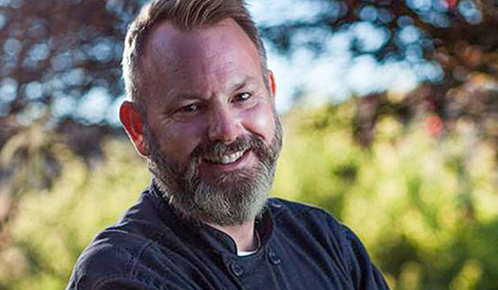 Chef Drew Deckman at Playing with Fire dinner at The Grill at Torrey Pines in La Jolla.