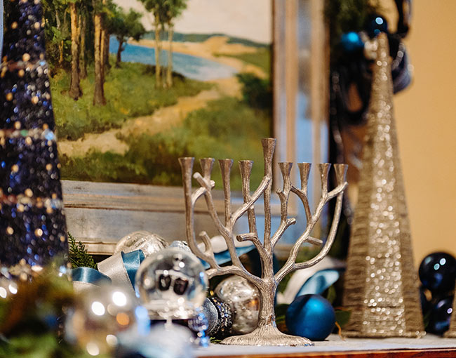 Menorah decorations at the Lodge at Torrey Pines