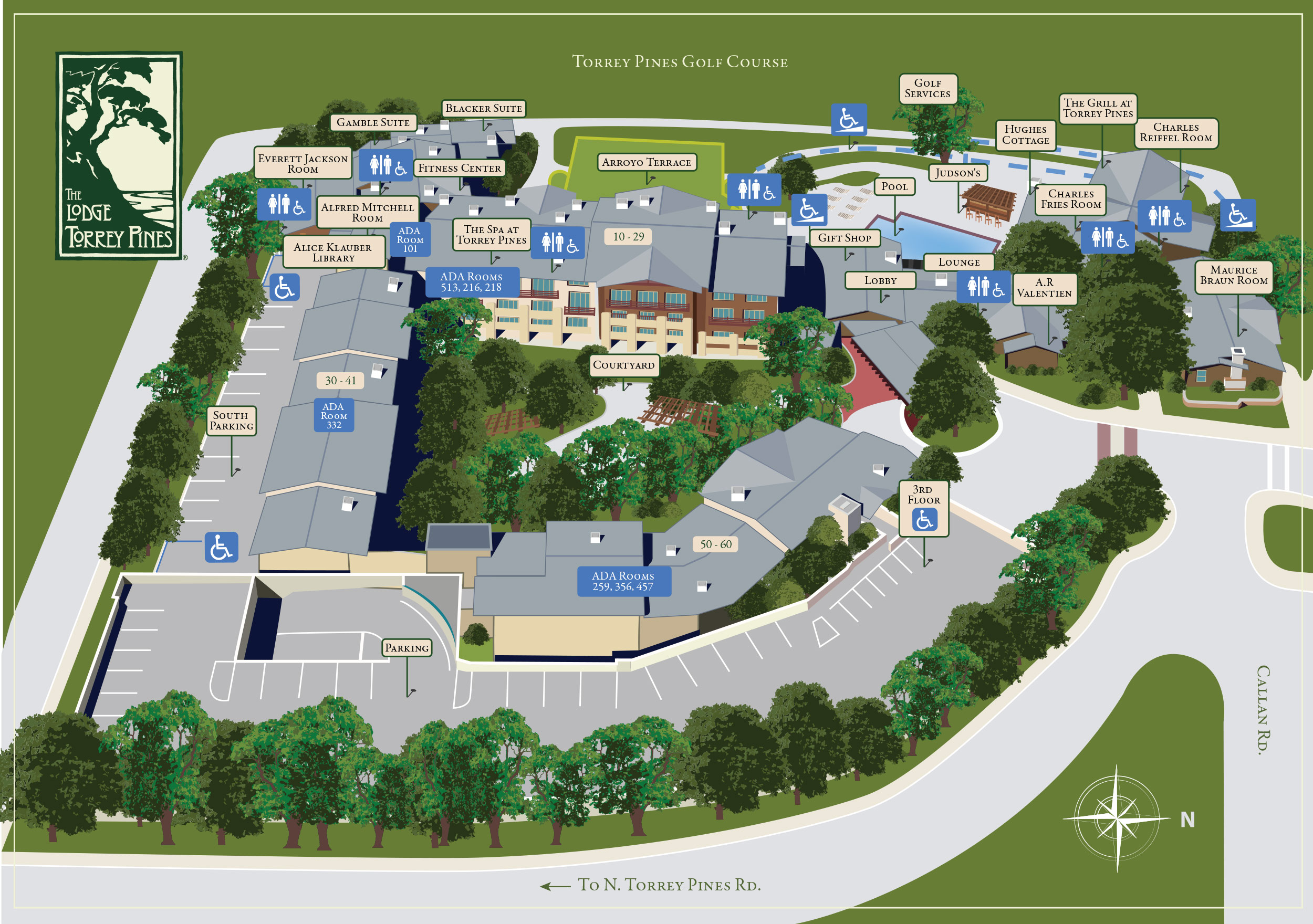 The Lodge Torrey Pines Property Map