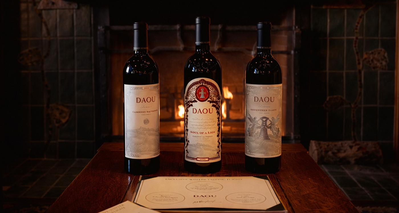 DAOU tasting flight at  A.R. Valentien at The Lodge at Torrey Pines