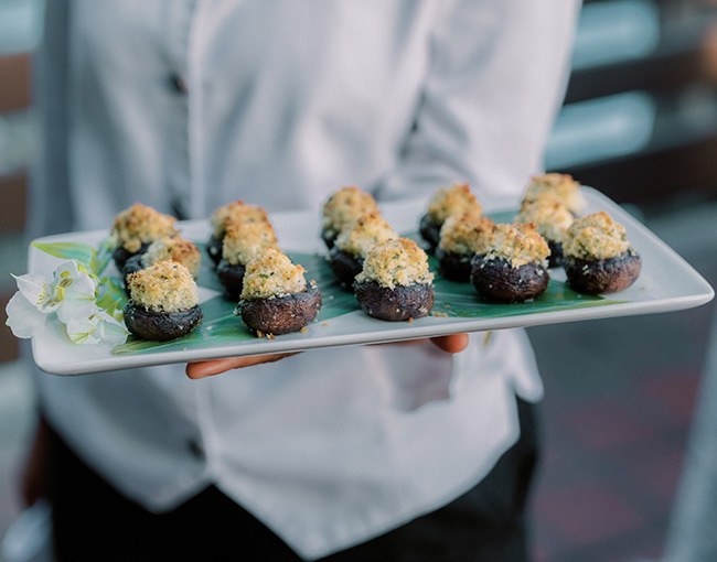 Close-up of  Canapés at The Lodge at Torrey Pines.