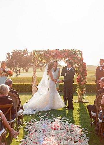 Wedding ceremony on the Arroyo Terrace at The Lodge at Torrey Pines